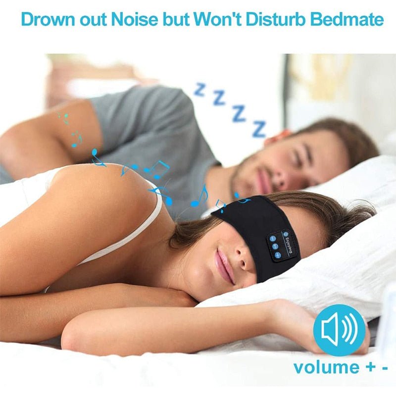 Wireless Bluetooth Sleeping Headphones Headband Thin Soft Elastic Comfortable Music Ear Phones Eye Mask For Side Sleeper Sports - Jaazi Intl