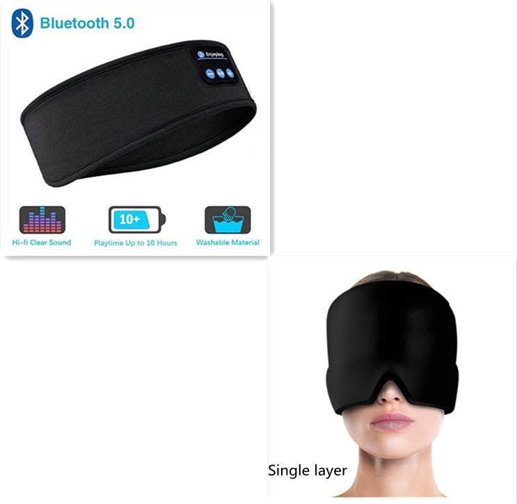 Wireless Bluetooth Sleeping Headphones Headband Thin Soft Elastic Comfortable Music Ear Phones Eye Mask For Side Sleeper Sports - Jaazi Intl