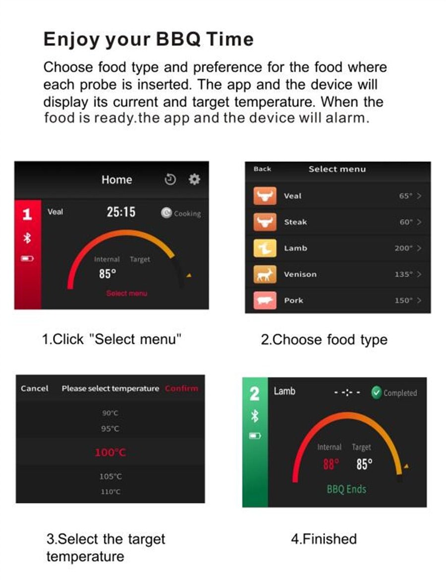 Wireless Kitchen Food Thermometer - Jaazi Intl