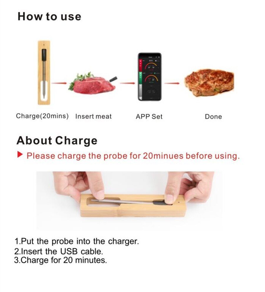 Wireless Kitchen Food Thermometer - Jaazi Intl