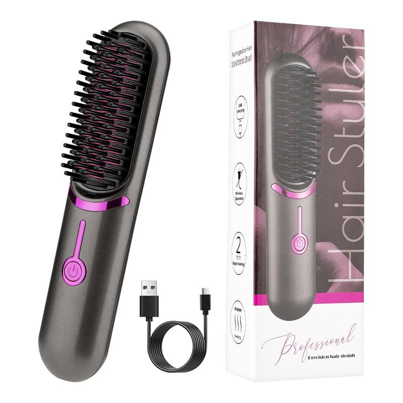 Wireless Straight Comb USB Charging Hairdressing Comb Rolls - Jaazi Intl