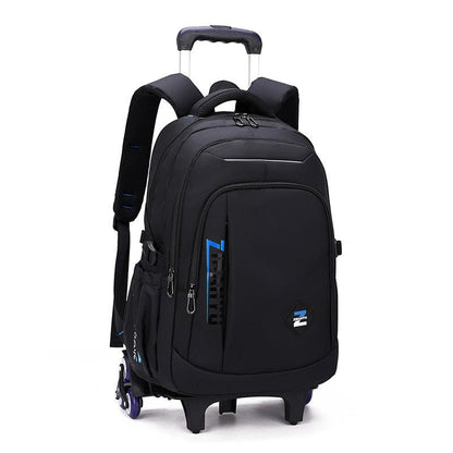 with 2/6 Wheels Trolley School Bags Junior High School Rolling Backpacks for Boys Wheeled Bag Travel Luggage Kids Bookbag mochil - Jaazi Intl