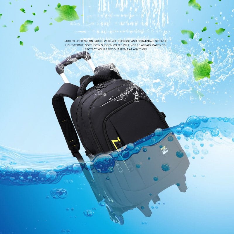 with 2/6 Wheels Trolley School Bags Junior High School Rolling Backpacks for Boys Wheeled Bag Travel Luggage Kids Bookbag mochil - Jaazi Intl