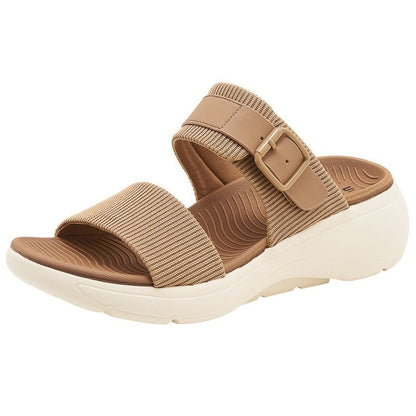 Women Comfort Slides Sandals with Arch Support Casual Ladies Adjustable Casual Wedge Walking Fashion Shoes - Jaazi Intl