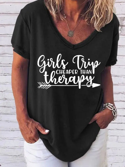 Women Girl's Trip Therapy Tee - Jaazi Intl