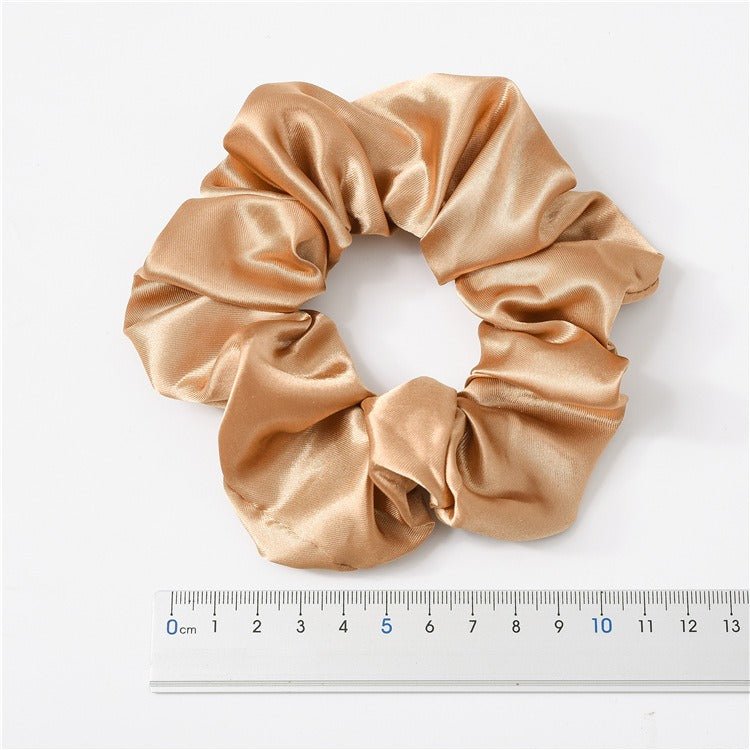 Women Silk Scrunchie Elastic Handmade Multicolor Hair Band Ponytail Holder Headband Hair Accessories 1PC Satin Silk Solid Colo - Jaazi Intl