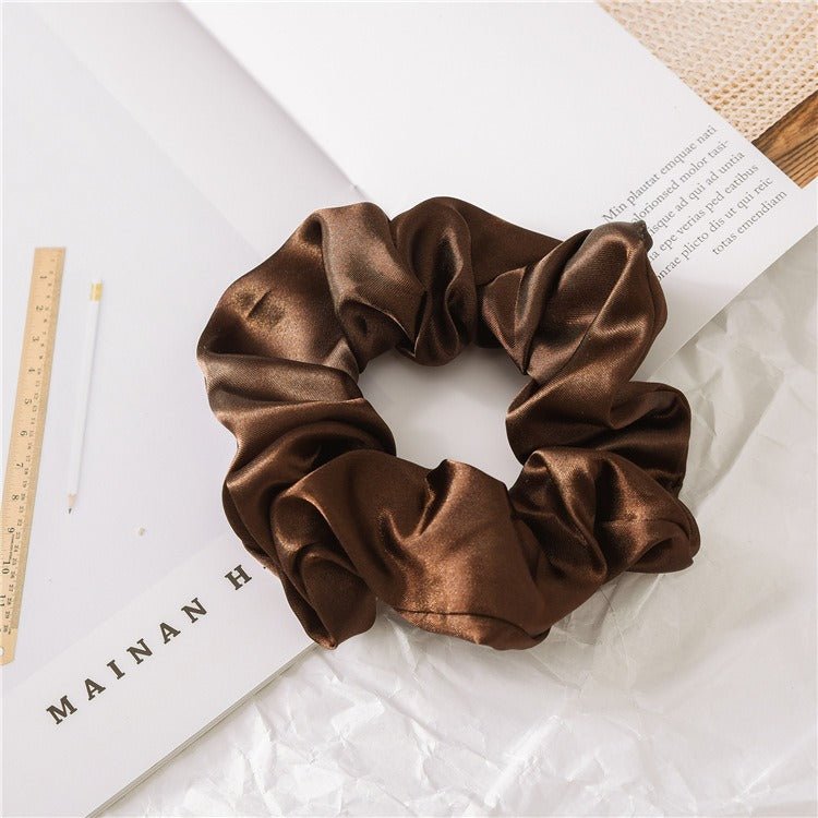 Women Silk Scrunchie Elastic Handmade Multicolor Hair Band Ponytail Holder Headband Hair Accessories 1PC Satin Silk Solid Colo - Jaazi Intl