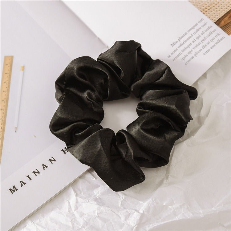 Women Silk Scrunchie Elastic Handmade Multicolor Hair Band Ponytail Holder Headband Hair Accessories 1PC Satin Silk Solid Colo - Jaazi Intl