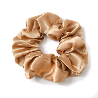 Women Silk Scrunchie Elastic Handmade Multicolor Hair Band Ponytail Holder Headband Hair Accessories 1PC Satin Silk Solid Colo - Jaazi Intl