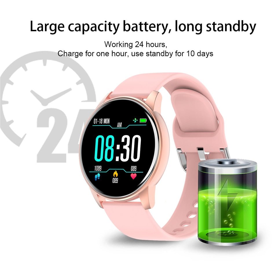 Women Smart Watch Real-time Weather Forecast Activity Tracker Heart Rate Monitor Sports Ladies Smart Watch Men For Android IOS - Jaazi Intl