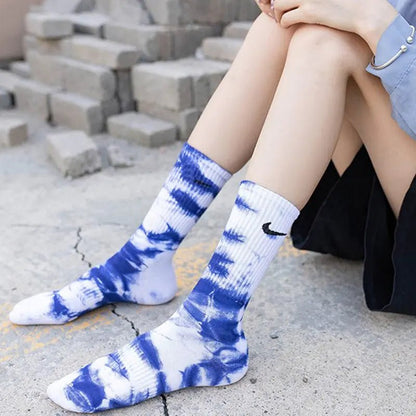 Women Tie-dye Middle Tube Socks - Jaazi Intl