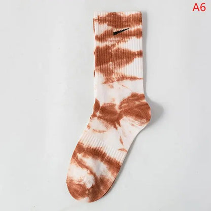 Women Tie-dye Middle Tube Socks - Jaazi Intl