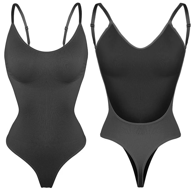 Womens Backless Bodysuits Shapewear Thong Seamless Tummy Control Butt Lifter Body Shaper Corset Slimming Camisole Tops - Jaazi Intl