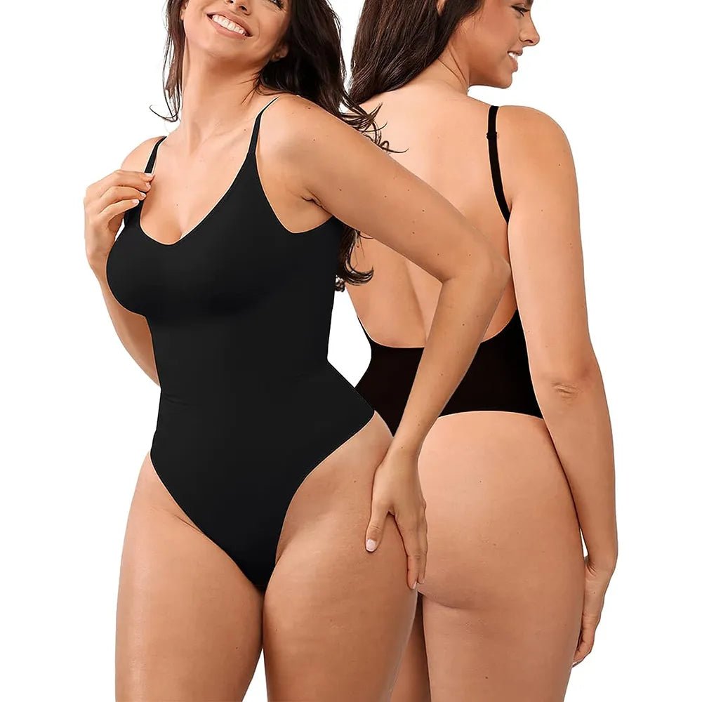 Womens Backless Bodysuits Shapewear Thong Seamless Tummy Control Butt Lifter Body Shaper Corset Slimming Camisole Tops - Jaazi Intl