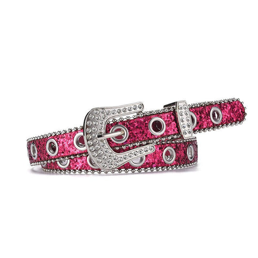 Women's Fashion Rhinestone Pin Buckle Decorative Personality Sequins Belt Ladies - Jaazi Intl