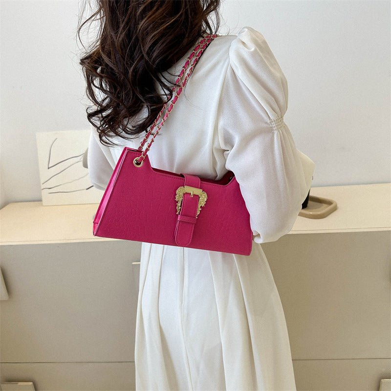 Women's Fashion Simple Chain Fashion Bag Shoulder Bag Casual Trend Crossbody Small Square Bag - Jaazi Intl