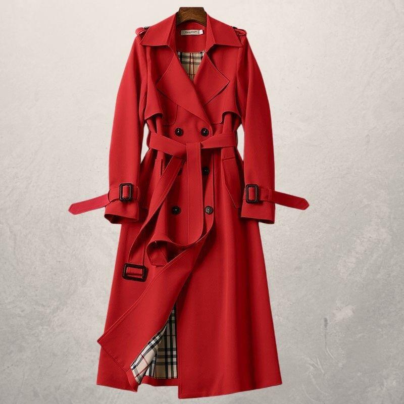 Women's Mid-length Trench Coat Autumn Long Windbreaker - Jaazi Intl