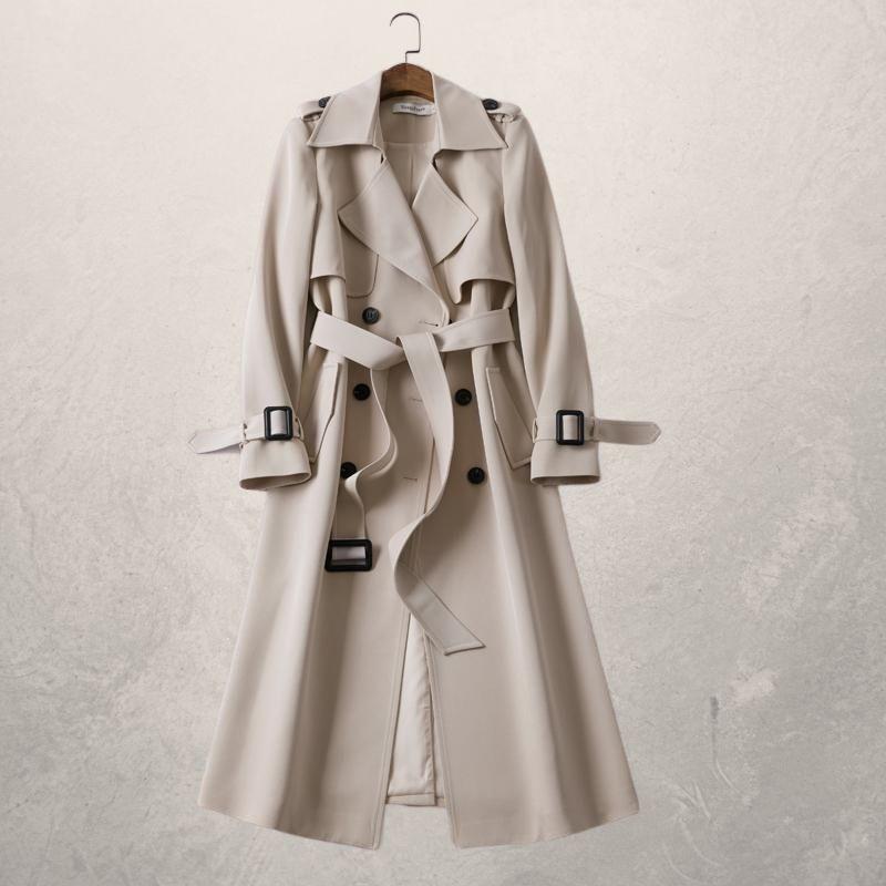 Women's Mid-length Trench Coat Autumn Long Windbreaker - Jaazi Intl