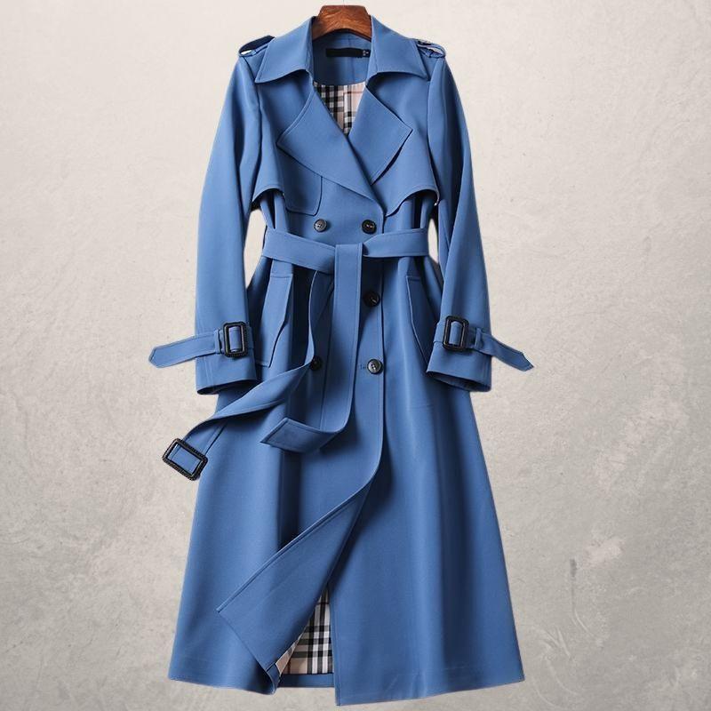 Women's Mid-length Trench Coat Autumn Long Windbreaker - Jaazi Intl