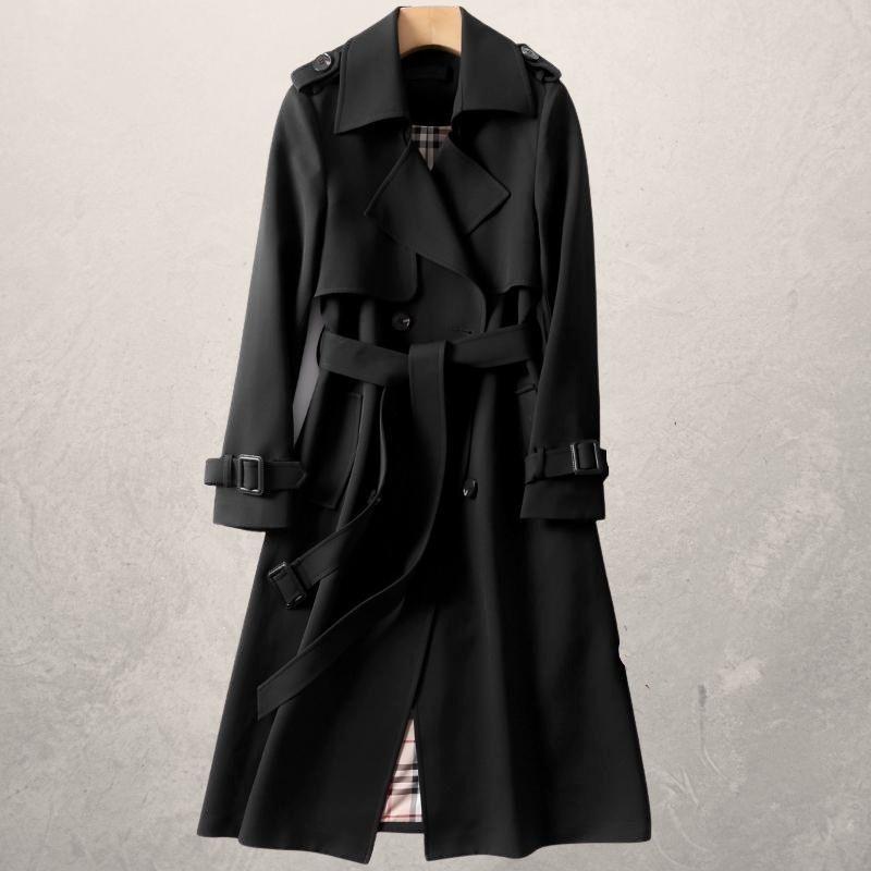 Women's Mid-length Trench Coat Autumn Long Windbreaker - Jaazi Intl