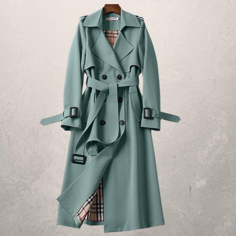 Women's Mid-length Trench Coat Autumn Long Windbreaker - Jaazi Intl