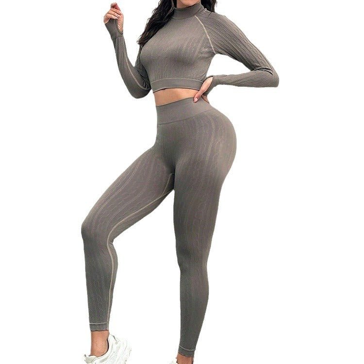 Women's Peach Fitness Sports Tight Long Sleeve High Waist Nude Feel Running Hip Raise Underwear Yoga Clothes - Jaazi Intl