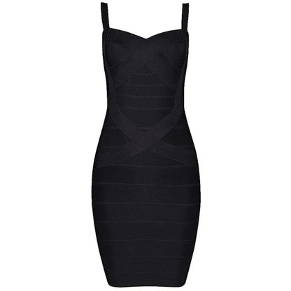 Women'S Sexy Bandage Dresses Christmas Autumn Sleeveless Spaghetti Belt Stretching Fitness Club Party Dress Mini Bodyconvestodos - Jaazi Intl