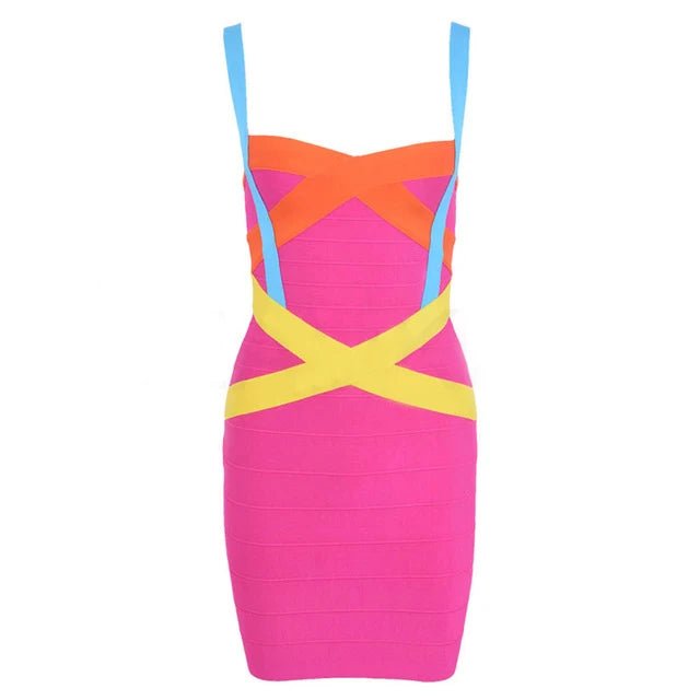 Women'S Sexy Bandage Dresses Christmas Autumn Sleeveless Spaghetti Belt Stretching Fitness Club Party Dress Mini Bodyconvestodos - Jaazi Intl