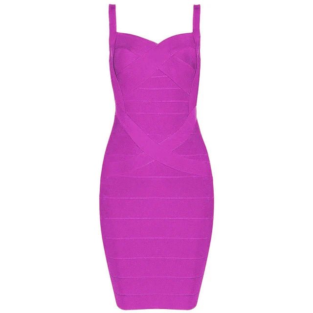 Women'S Sexy Bandage Dresses Christmas Autumn Sleeveless Spaghetti Belt Stretching Fitness Club Party Dress Mini Bodyconvestodos - Jaazi Intl