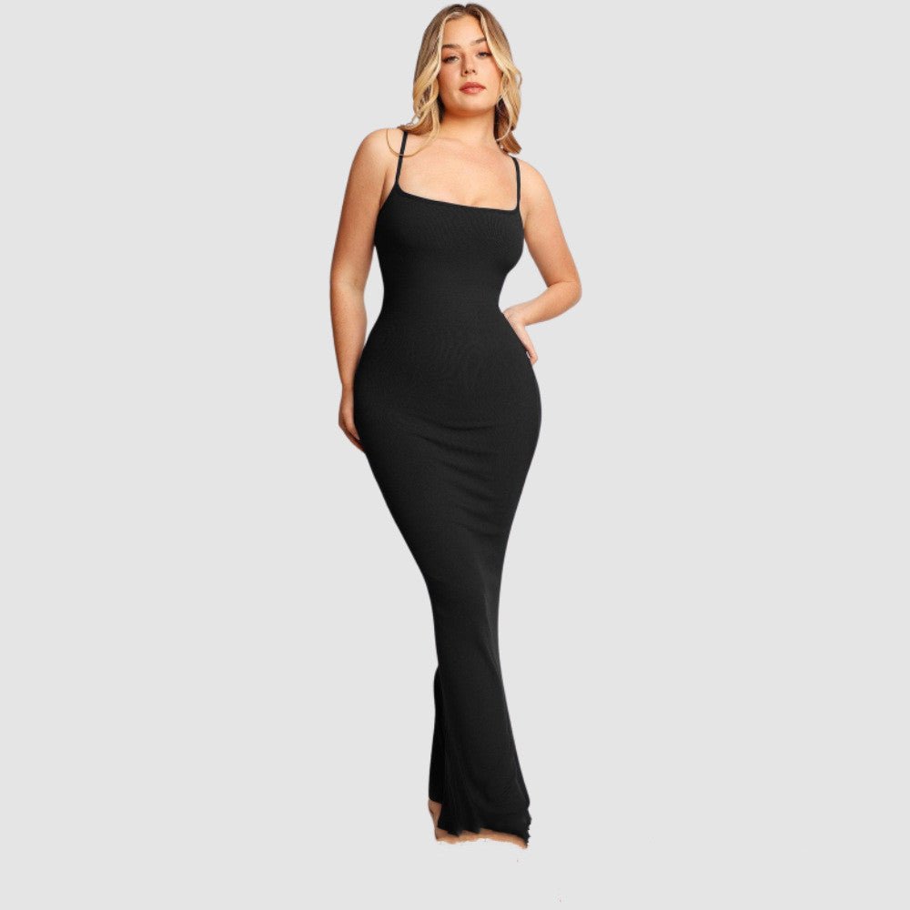 Women's Shapewear Dress Jumpsuit Tummy Tuck Lift Corset Open Crotch Suspender Tight Long Skirt Chest Pad Bodysuit Dress - Jaazi Intl