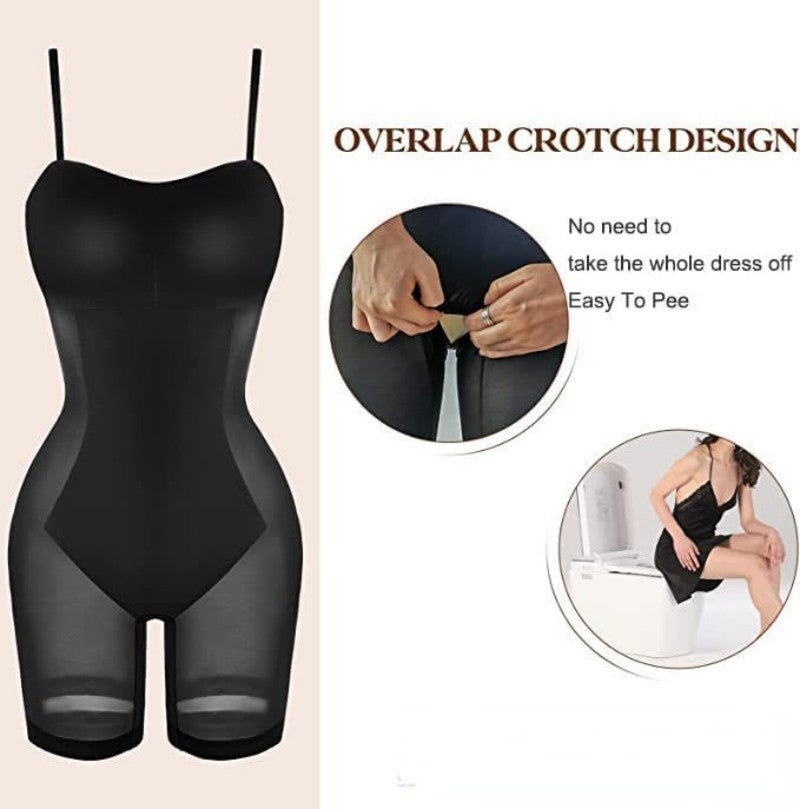 Women's Shapewear Dress Jumpsuit Tummy Tuck Lift Corset Open Crotch Suspender Tight Long Skirt Chest Pad Bodysuit Dress - Jaazi Intl