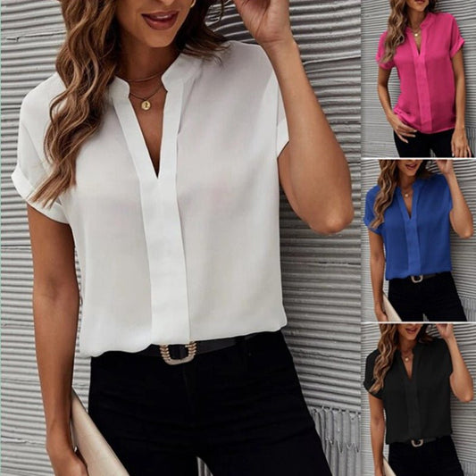 Women's Solid Color Fashion Casual Shirt - Jaazi Intl