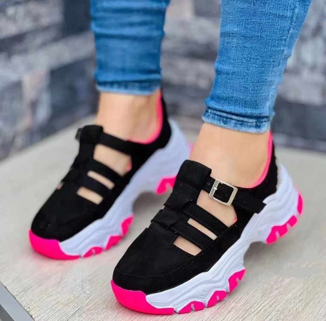 Women's Sports Shoes Buckle Thick-soled Flat Shoes Summer Sandals - Jaazi Intl