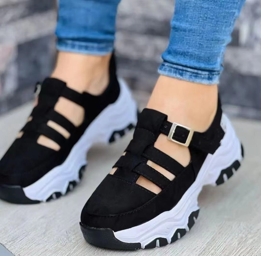 Women's Sports Shoes Buckle Thick-soled Flat Shoes Summer Sandals - Jaazi Intl