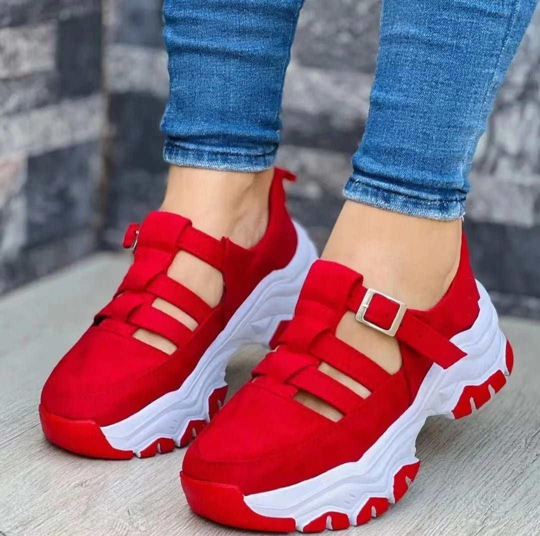 Women's Sports Shoes Buckle Thick-soled Flat Shoes Summer Sandals - Jaazi Intl