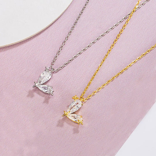 Women's Stars Love Necklace Rhinestones Heart-shped Necklace Clavicle Chain Ins Personalized Jewelry For Valentine's Day - Jaazi Intl