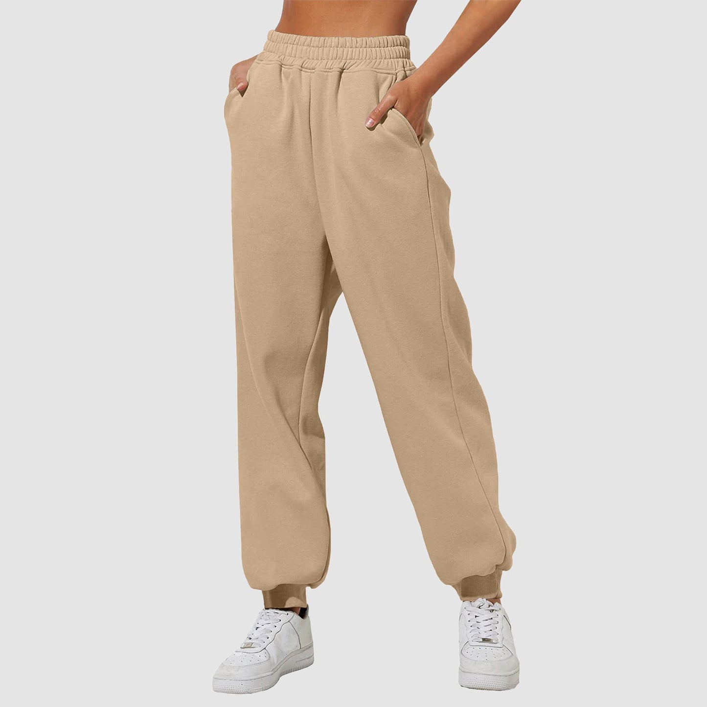 Women's Trousers With Pockets High Waist Loose Jogging Sports Pants Comfortable Casual Sweatshirt Pants - Jaazi Intl