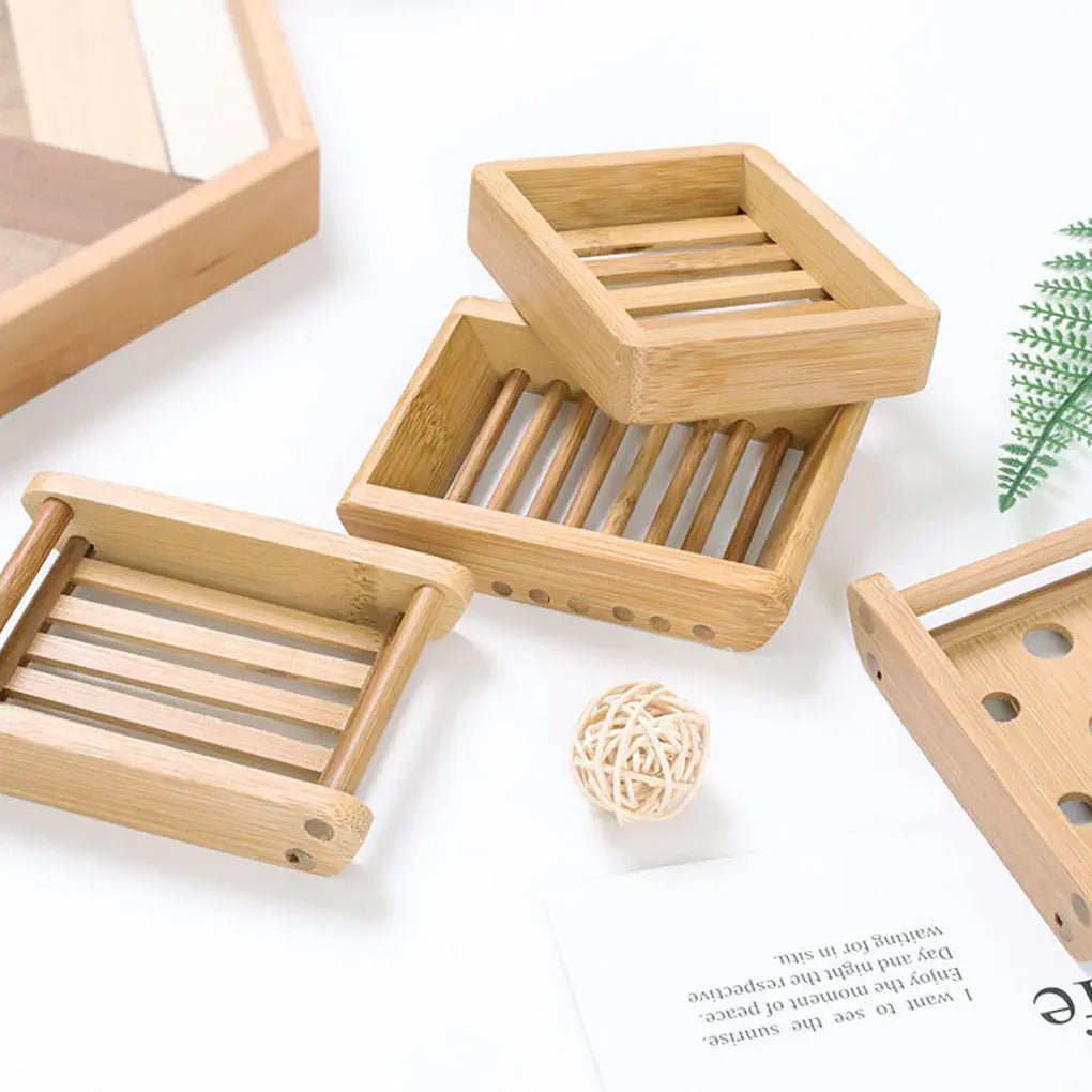 Wooden Bamboo Soap Dish - Jaazi Intl