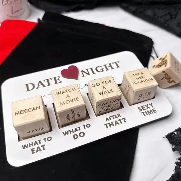 Wooden Date Night Dice Wooden Date Night Ideas Game Dice Romantic Couple Date Night Game Action Decision Dice Games For Couple - Jaazi Intl