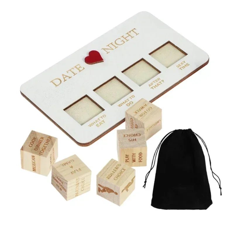 Wooden Date Night Dice Wooden Date Night Ideas Game Dice Romantic Couple Date Night Game Action Decision Dice Games For Couple - Jaazi Intl