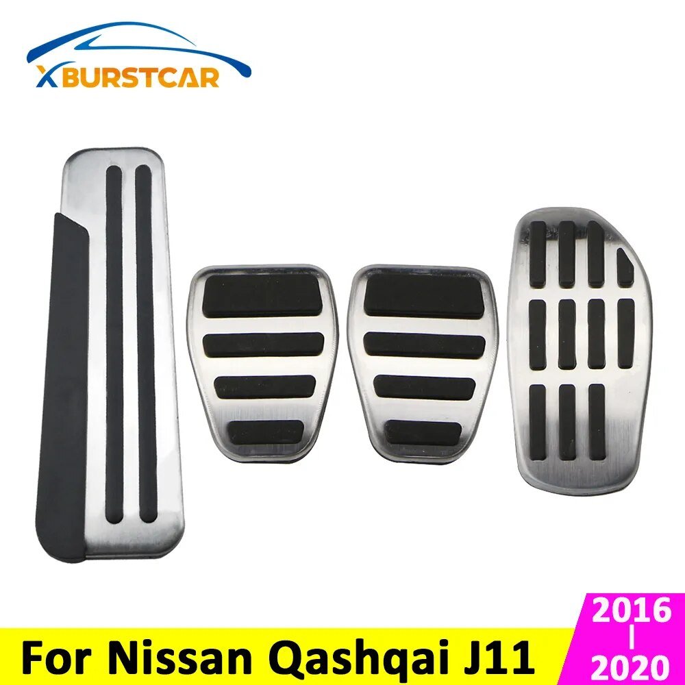 Xburstcar for Nissan Qashqai J11 2016 - 2020 Stainless Steel Auto Pedals Footrest Rest Pedal Covers Gas Fuel Brake Pedal Cover - Jaazi Intl