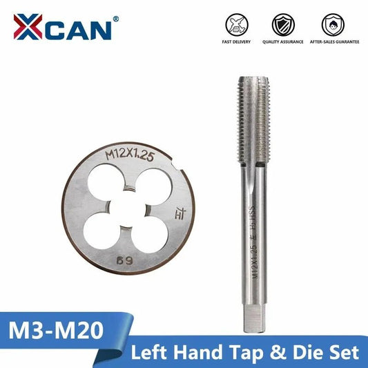 XCAN 2pcs M3 M6 M8 M10 M12 M14 M16 M18 M20 Left Hand Machine Tap and Die Set Metric Screw Thread Tap Drill Machine Plug Tap Die - Jaazi Intl