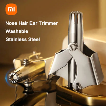 XIAOMI Nose Hair Ear Trimmer Washable Portable Men Manual Trimmer Stainless Steel Eyebrow Hair Remover With Brush Razor Shaver - Jaazi Intl