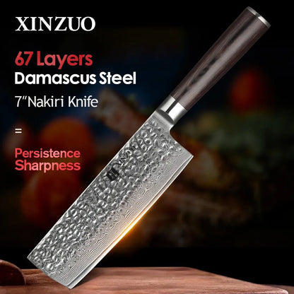 XINZUO 6.8 inch Slicing Knife 67 layer Damascus Stainless Steel Kitchen Knife Hot Selling Home Chef Knife Pakkawood Handle - Jaazi Intl