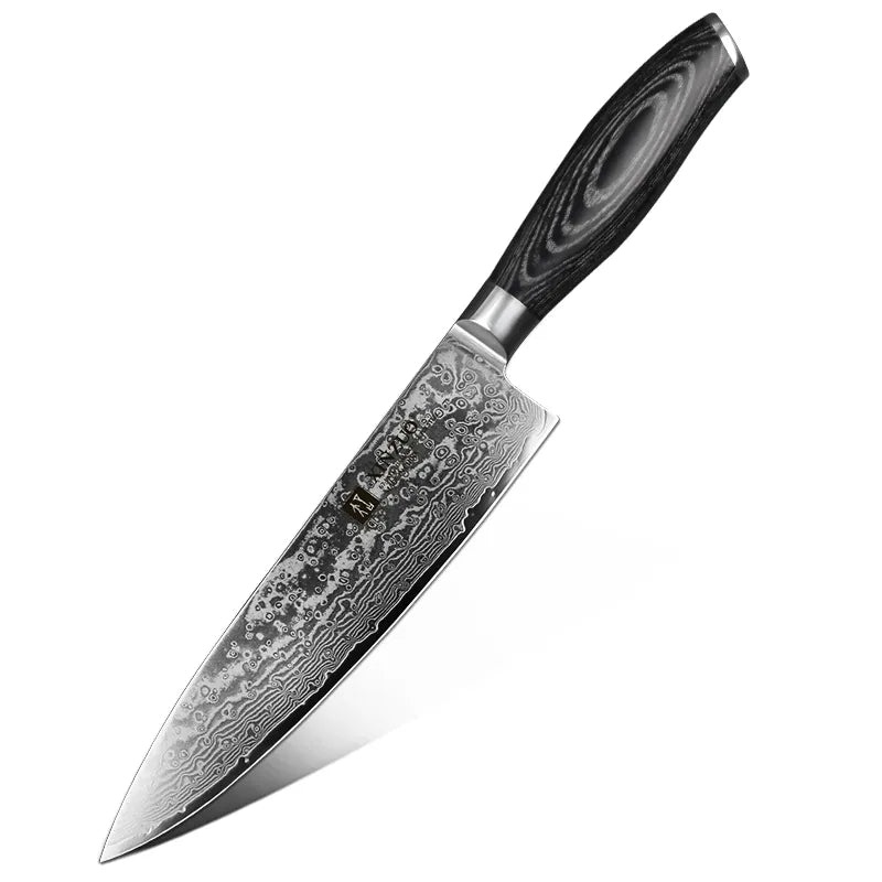 XINZUO 8'' Chef Knife Gyuto Knife Japanese Style VG10 Damascus Kitchen Knives Stainless Steel Butcher Knife Pakka Wood Handle - Jaazi Intl