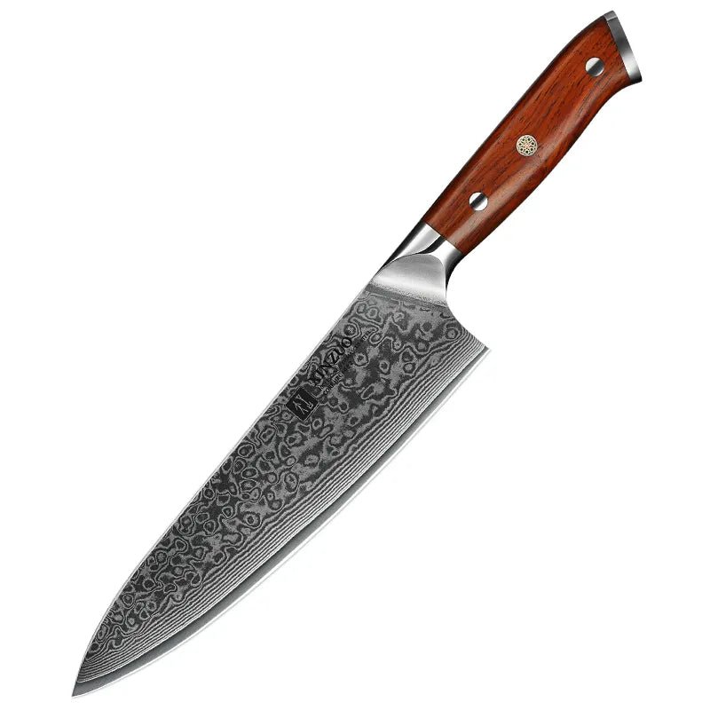 XINZUO 8.5 Inch Chef Knives High Carbon Chinese VG10 67 Layer Damascus Kitchen Knife Stainless Steel Gyuto Knife Rosewood Handle - Jaazi Intl