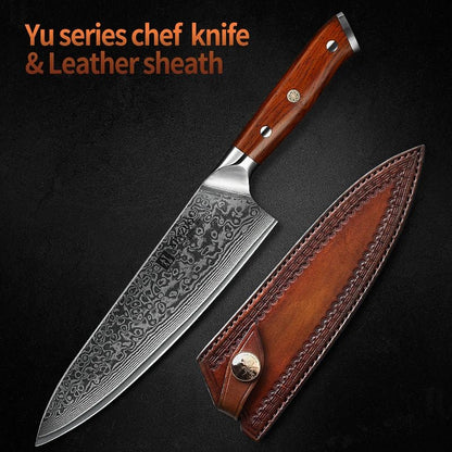 XINZUO 8.5 Inch Chef Knives High Carbon Chinese VG10 67 Layer Damascus Kitchen Knife Stainless Steel Gyuto Knife Rosewood Handle - Jaazi Intl