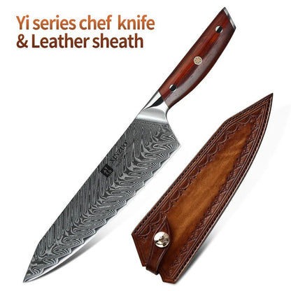 XINZUO 8.5 Inches Chef Knife Japanese VG10 Damascus Kitchen Knives Stainless Steel Slicing Meat Cooking Knife Rosewood Handle - Jaazi Intl