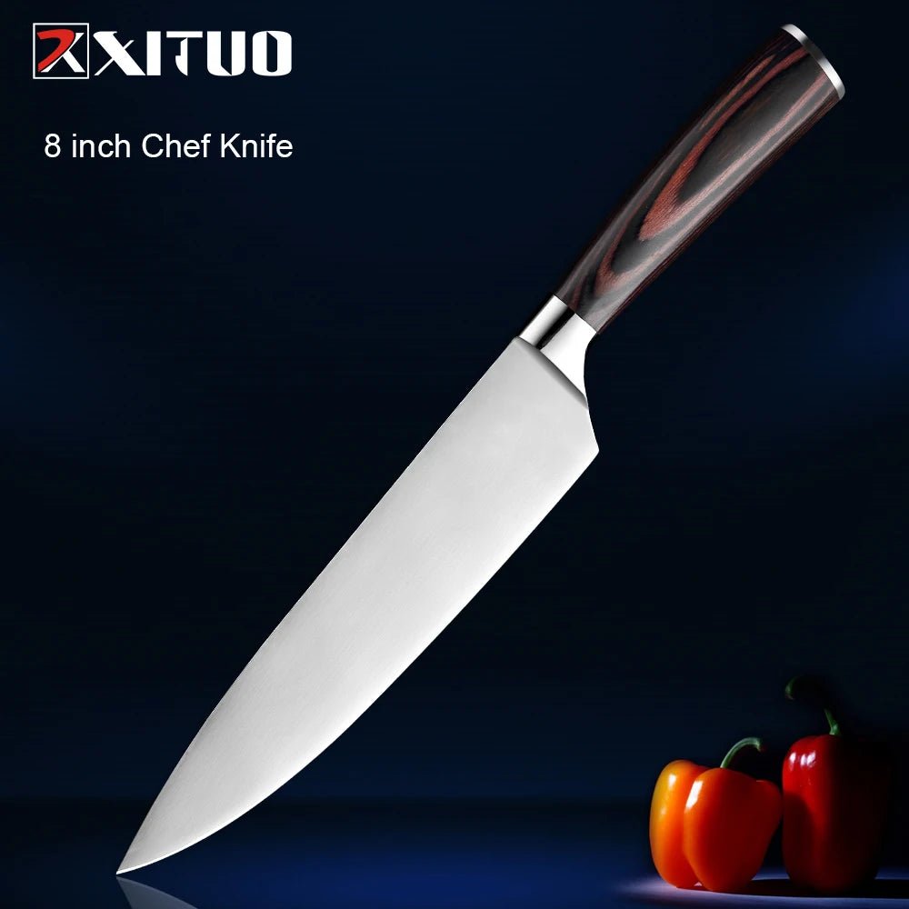 XITUO Kitchen Knife Set 1-5 PC Mirror Light Stainless Steel Blade Sharp Santoku Chef Knife Utility Paring Knives Cooking Tools - Jaazi Intl