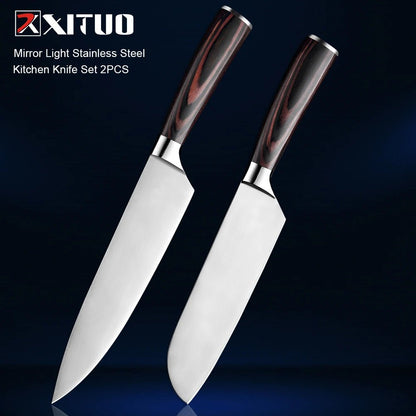 XITUO Kitchen Knife Set 1-5 PC Mirror Light Stainless Steel Blade Sharp Santoku Chef Knife Utility Paring Knives Cooking Tools - Jaazi Intl